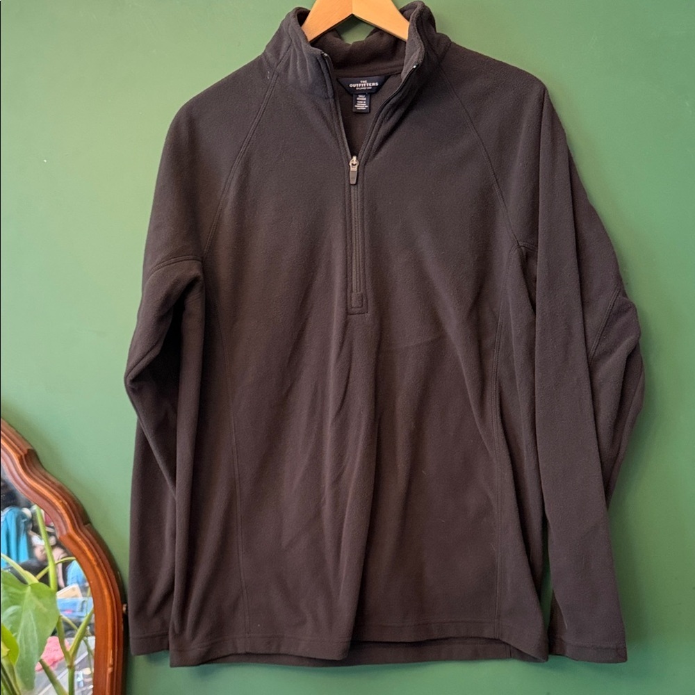 The Outfitters By Lands' End 1/4 Zip Fleece Mens M/Tall Pullover Winter Layer